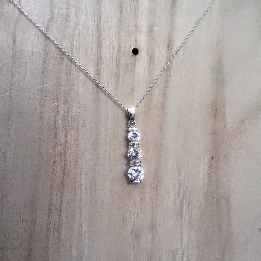 Vintage past present and future diamond necklace